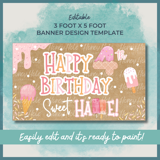 Ice Cream & Popsicle Birthday Template