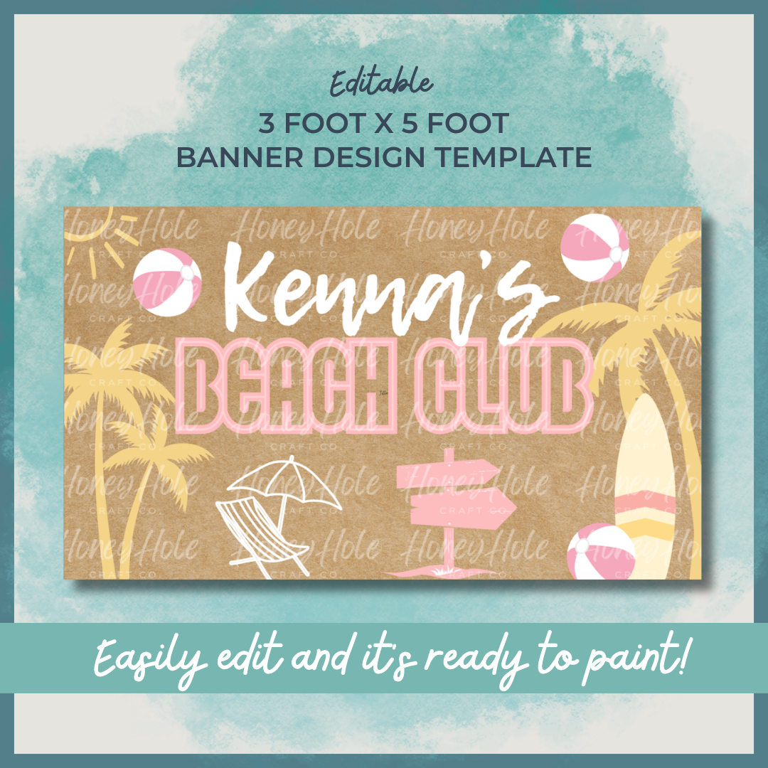 Beach Club Birthday Template