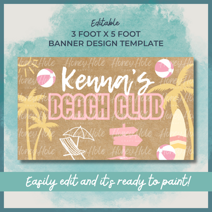 Beach Club Birthday Template