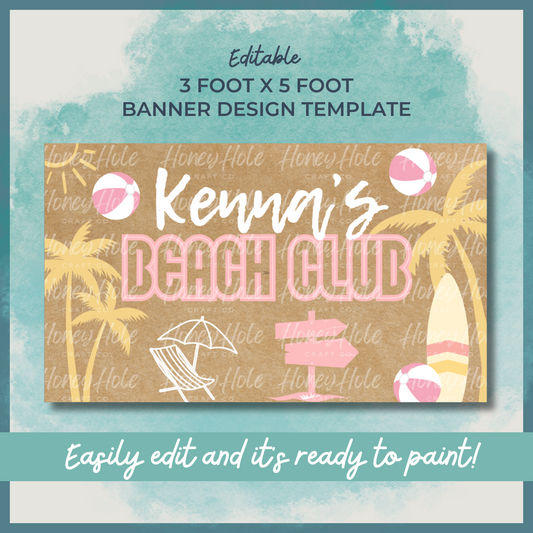 Beach Club Birthday Template