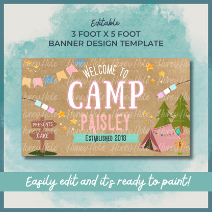 Camp Birthday Template