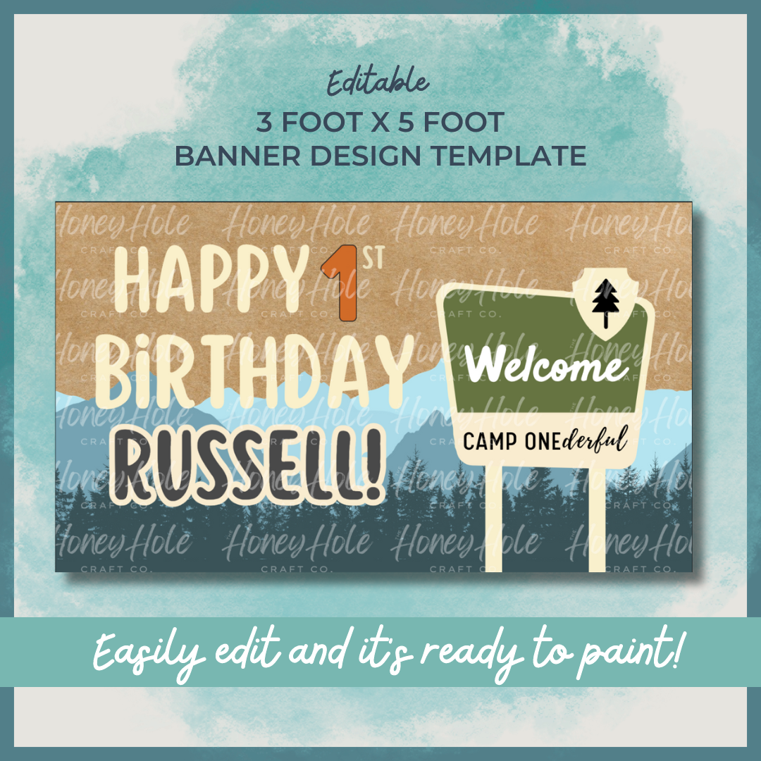 Camp Mountain Birthday Template