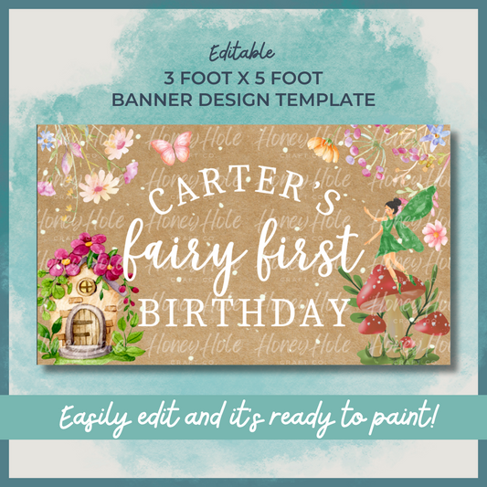 Fairy First Birthday Template