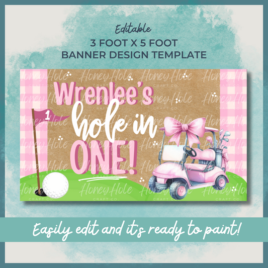 Hole in One Girl Birthday Template