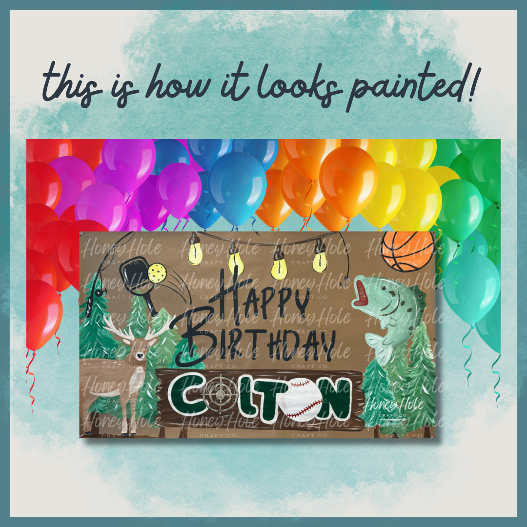 Hunting Fishing Sports Birthday Template